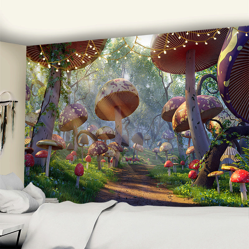 Dream Mushroom Psychedelic Rug – Boho Home Decor Tapestry