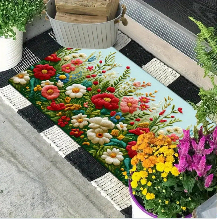 3D Flower New Floor Mat Bathroom Mats Decorative Hallway Door Mat