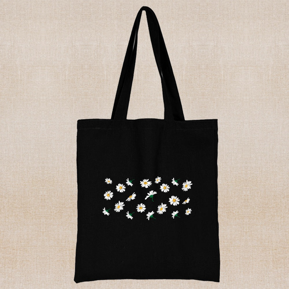 Canvas Shopping Bag Daisy Print Handheld Eco