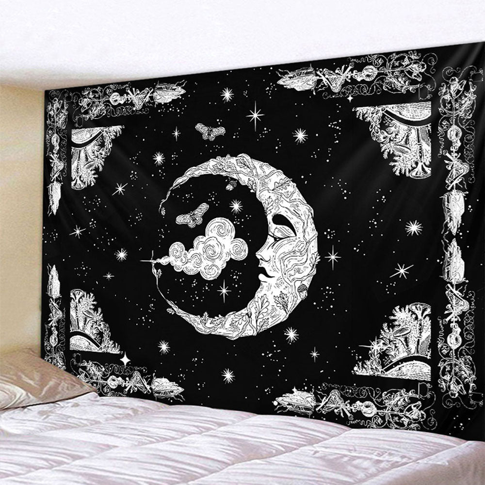 Home Decor Wall Tapestry – Sun, Moon & Star Design