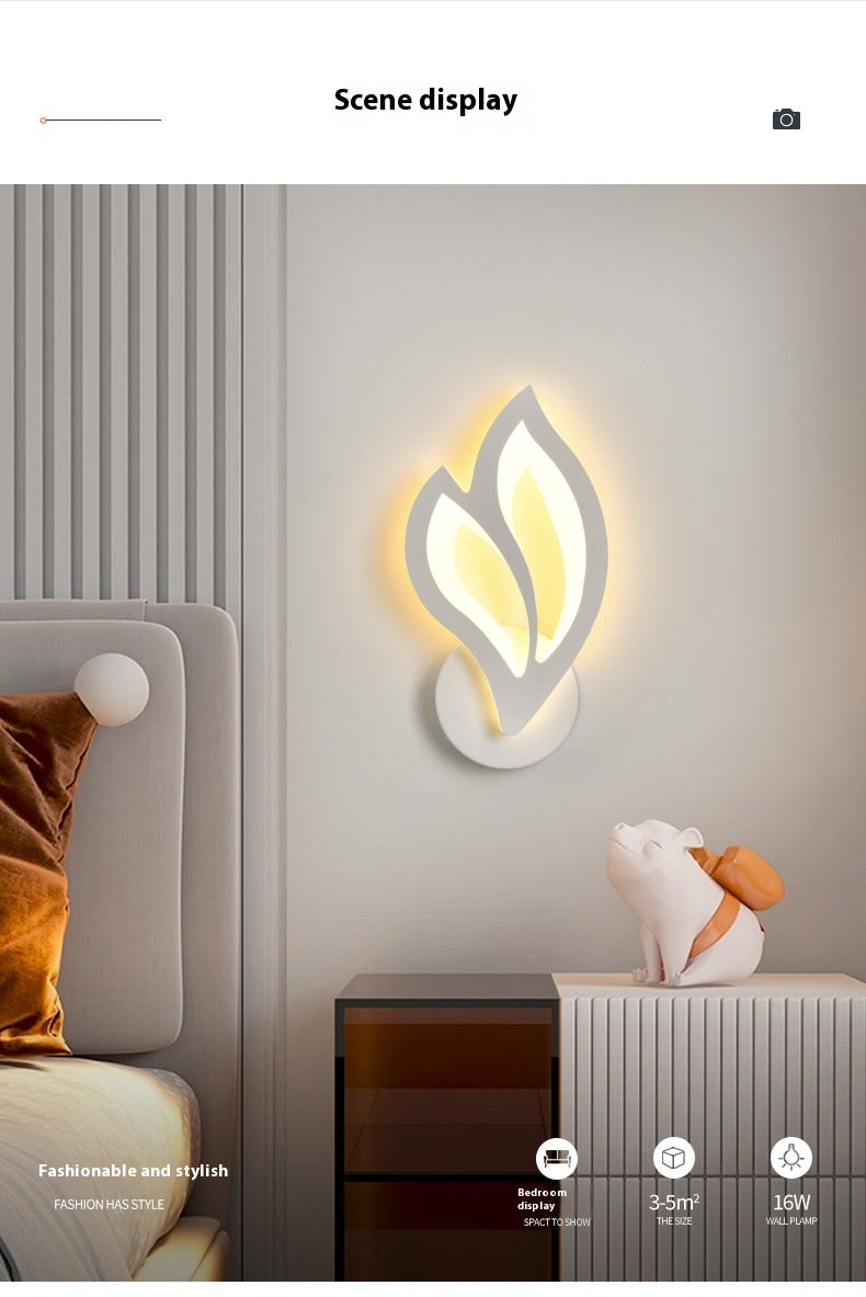 Modern Minimalist Iron Wall Lamp – Stylish Bedside & Staircase Lighting