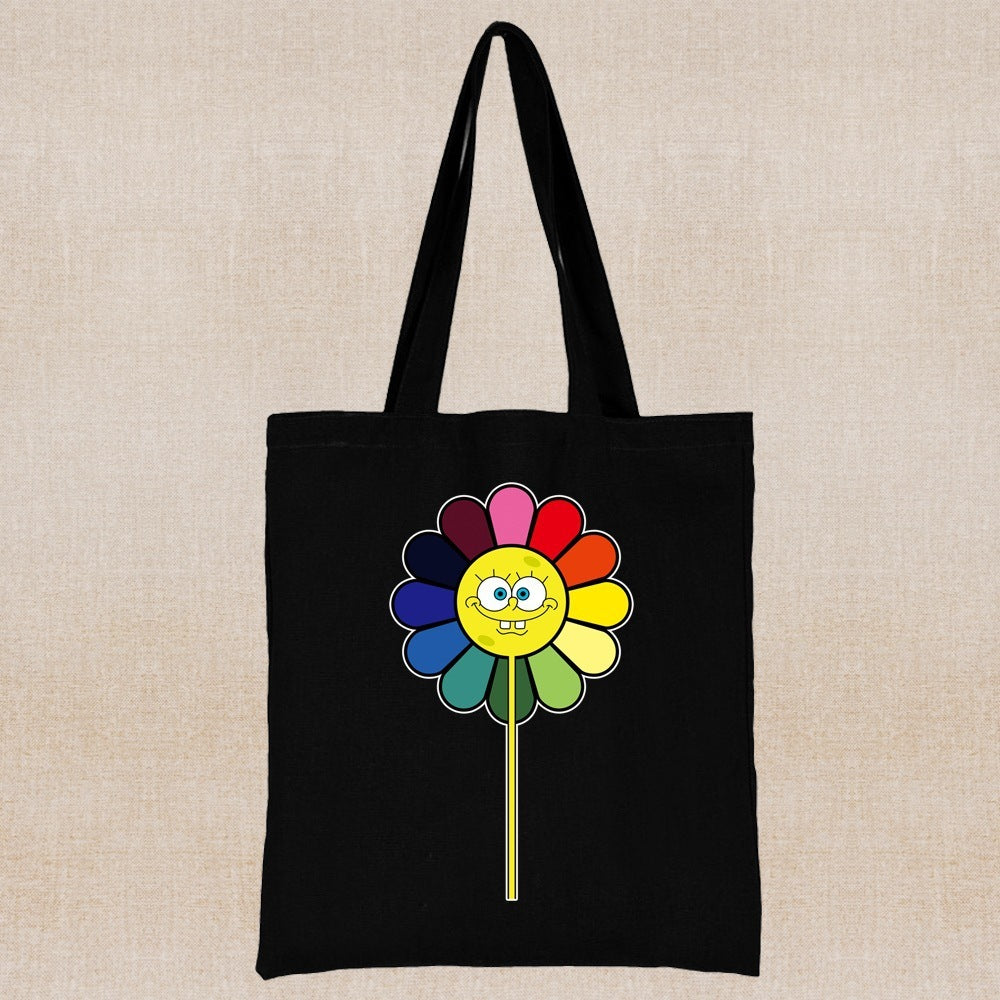 Canvas Shopping Bag Daisy Print Handheld Eco