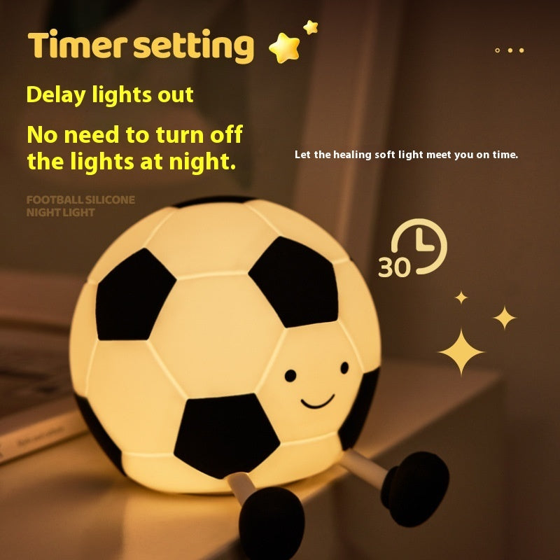 Football Silicone Night Lamp – Soft Glow Bedside Sleep Light