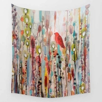 Elegant Plush Home Decor Background Tapestry – Serene Bird Design