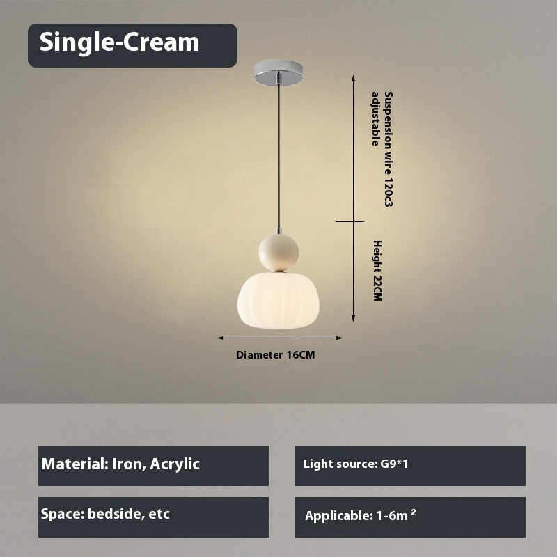Creative Pumpkin Chandelier – Nordic Style Bedroom & Dining Room Lamp