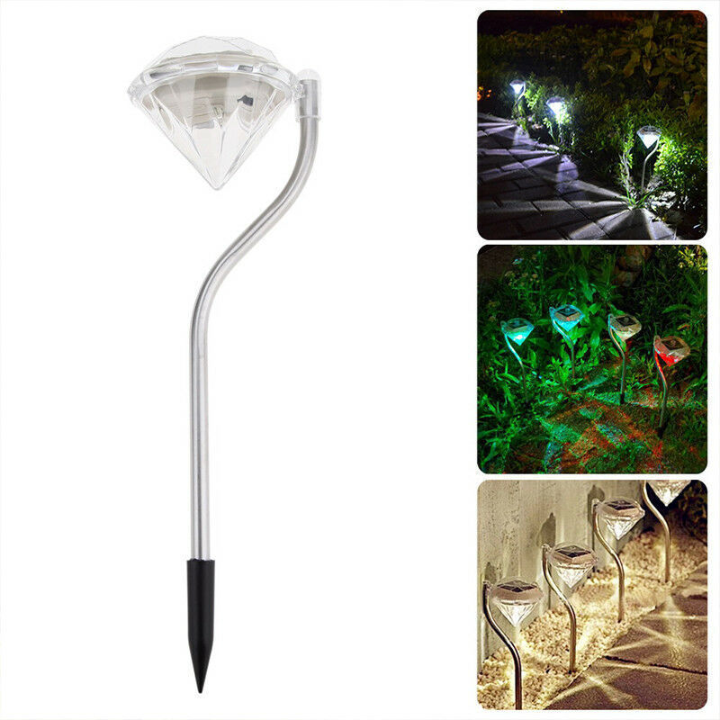 Solar Powered Garden Diamond Light – Waterproof Multicolor & White LED Outdoor Lamp