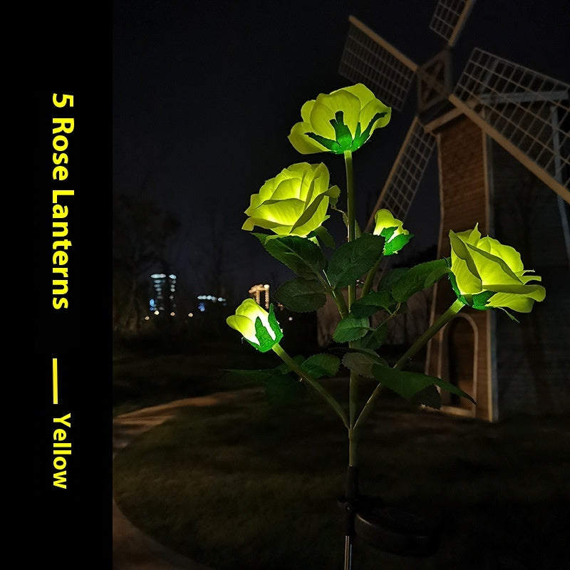 Color LED Solar Lawn Lamp – Flower Shaped Outdoor Courtyard Ground Lamp