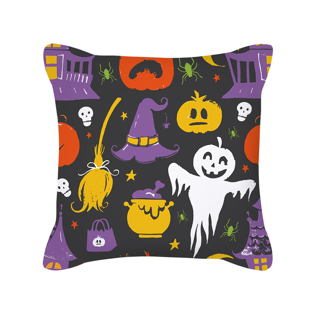 Pumpkin Cute Ghost Peach Skin Halloween Pillowcase Amazon Home Pillowcase Cushion Cover