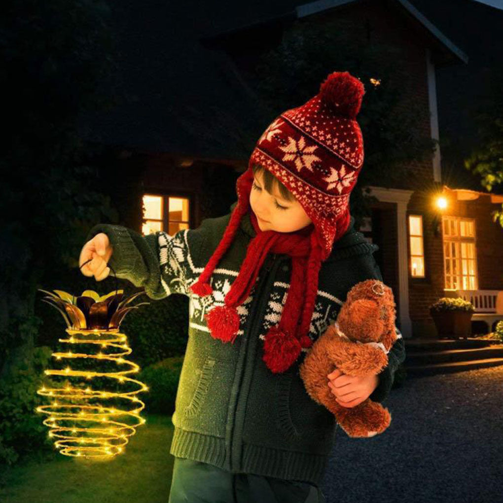 Pineapple Solar Fairy Lights – Waterproof & Warm Glow