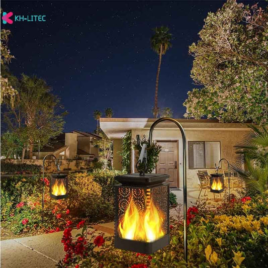 Solar Hanging Flame Torch Lights – Waterproof Outdoor Garden Lamps