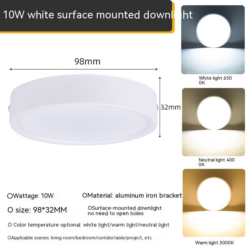 Ultra-Thin Folding LED Surface Mounted Downlight – Punch-Free, Modern