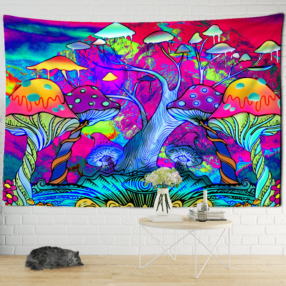 Dream Mushroom Psychedelic Rug – Boho Home Decor Tapestry
