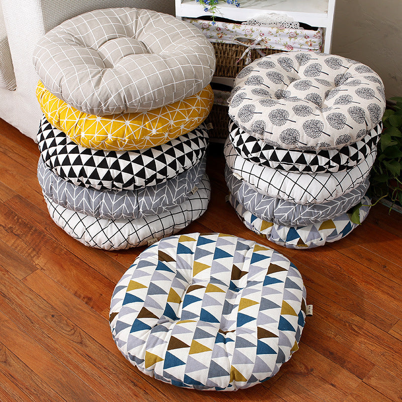 Round Thickened Stool Seat Cushions Cotton And Linen Bay Window