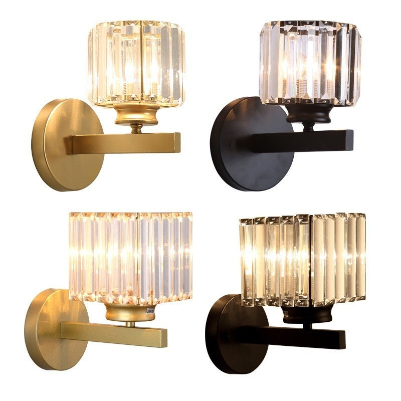 American Crystal Wall Lamp – Simple Post-modern Style for Living Room