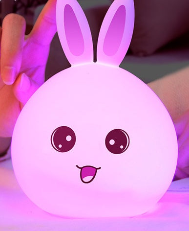 Cute Silicone Rabbit Night Light – Touch Sensor Colorful LED Lamp