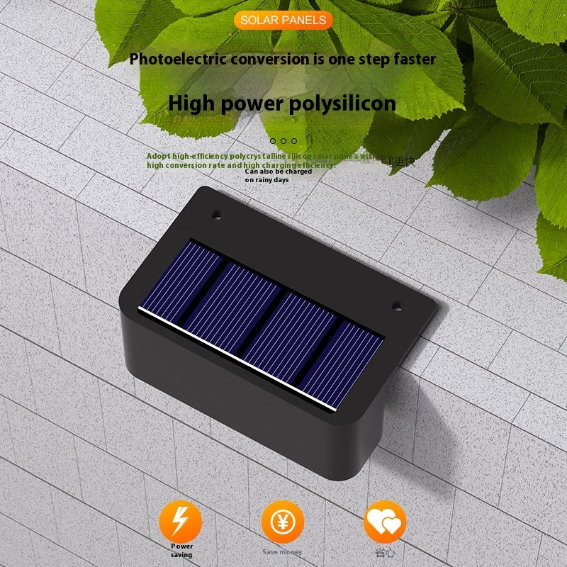 LED Aisle Fence Light Solar Energy Wall Lamp – Abstract Design, Outdoor Rainproof