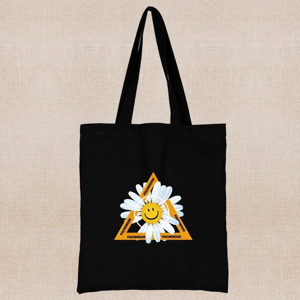Canvas Shopping Bag Daisy Print Handheld Eco