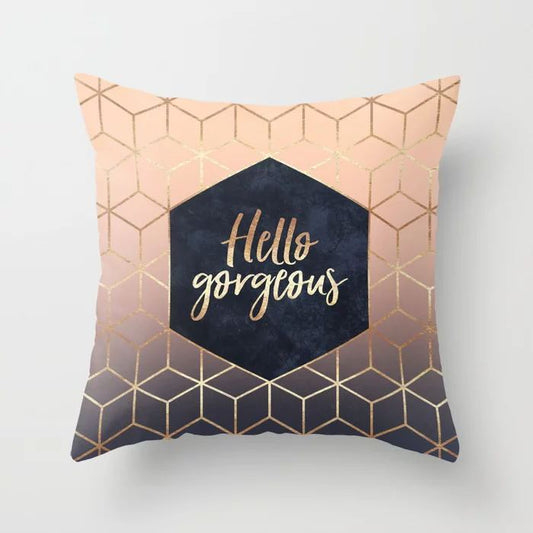 Scandinavian Geometric Double-sided Print Marbled Sofa Cushions
