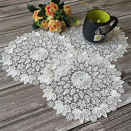 Round Dining Table  Coaster Plate Cloth Coasters Korean European Lace