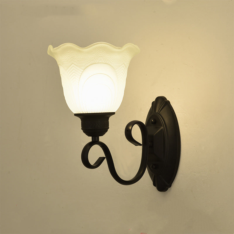 American Style Living Room Aisle Wall Lamp – Glass Shade Classic Lighting