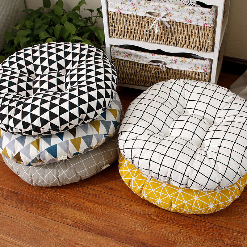 Round Thickened Stool Seat Cushions Cotton And Linen Bay Window