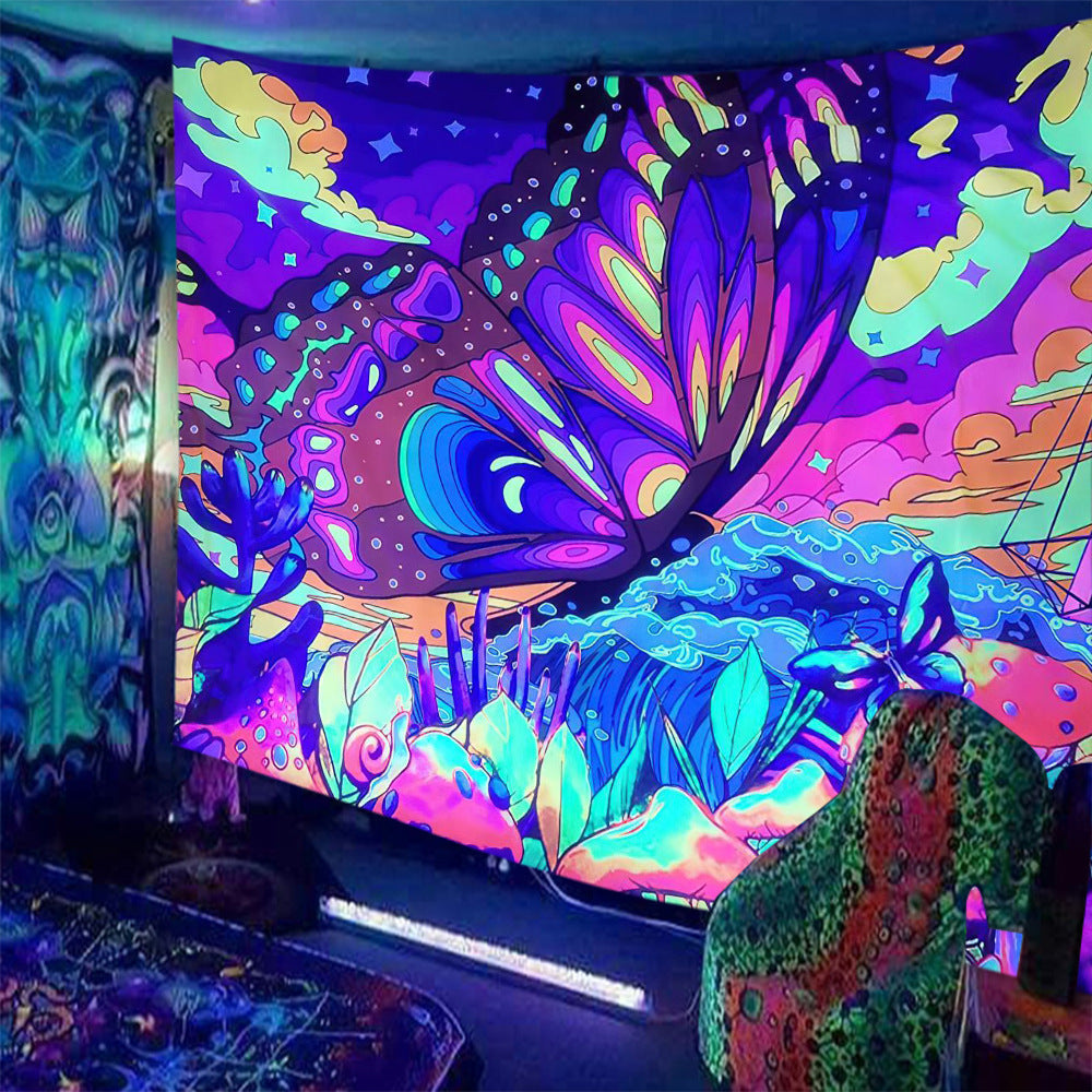 Print Fluorescent Tapestry – Bold Gothic Wall Hanging for Home Decor