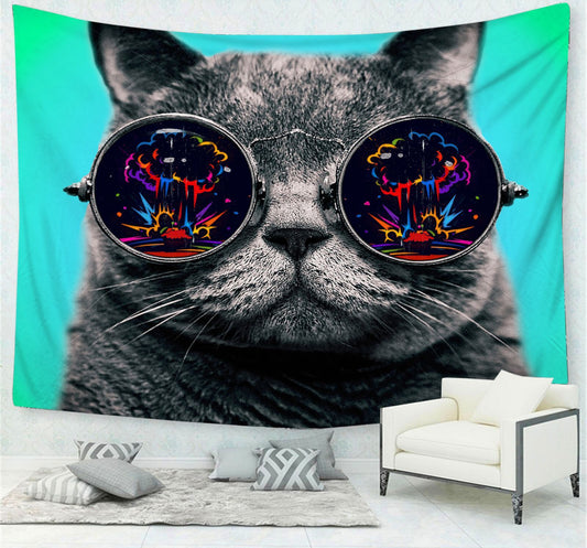 Cute Cat Tapestry – Aesthetic Wall Hanging for Living Room & Home Decor