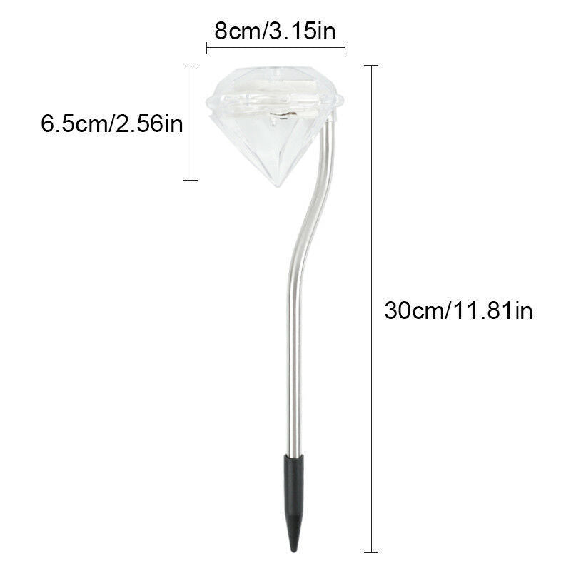 Solar Powered Garden Diamond Light – Waterproof Multicolor & White LED Outdoor Lamp