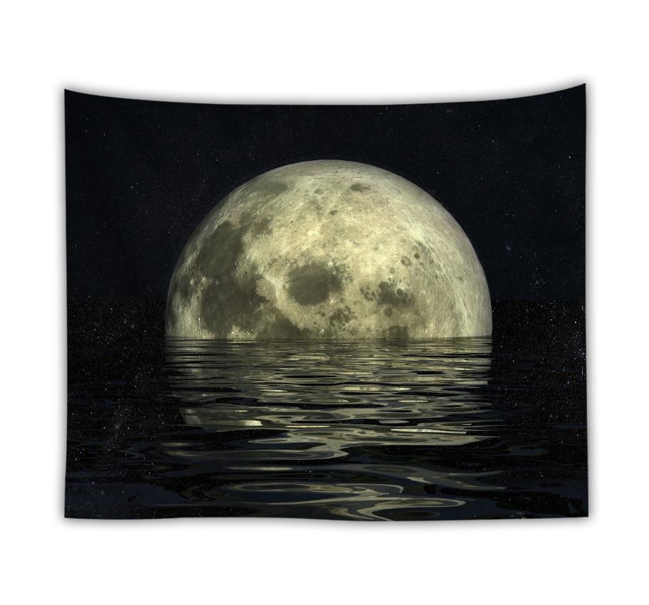 Ocean Moon Nature Wall Tapestry – Digital Print Polyester Dorm Decor