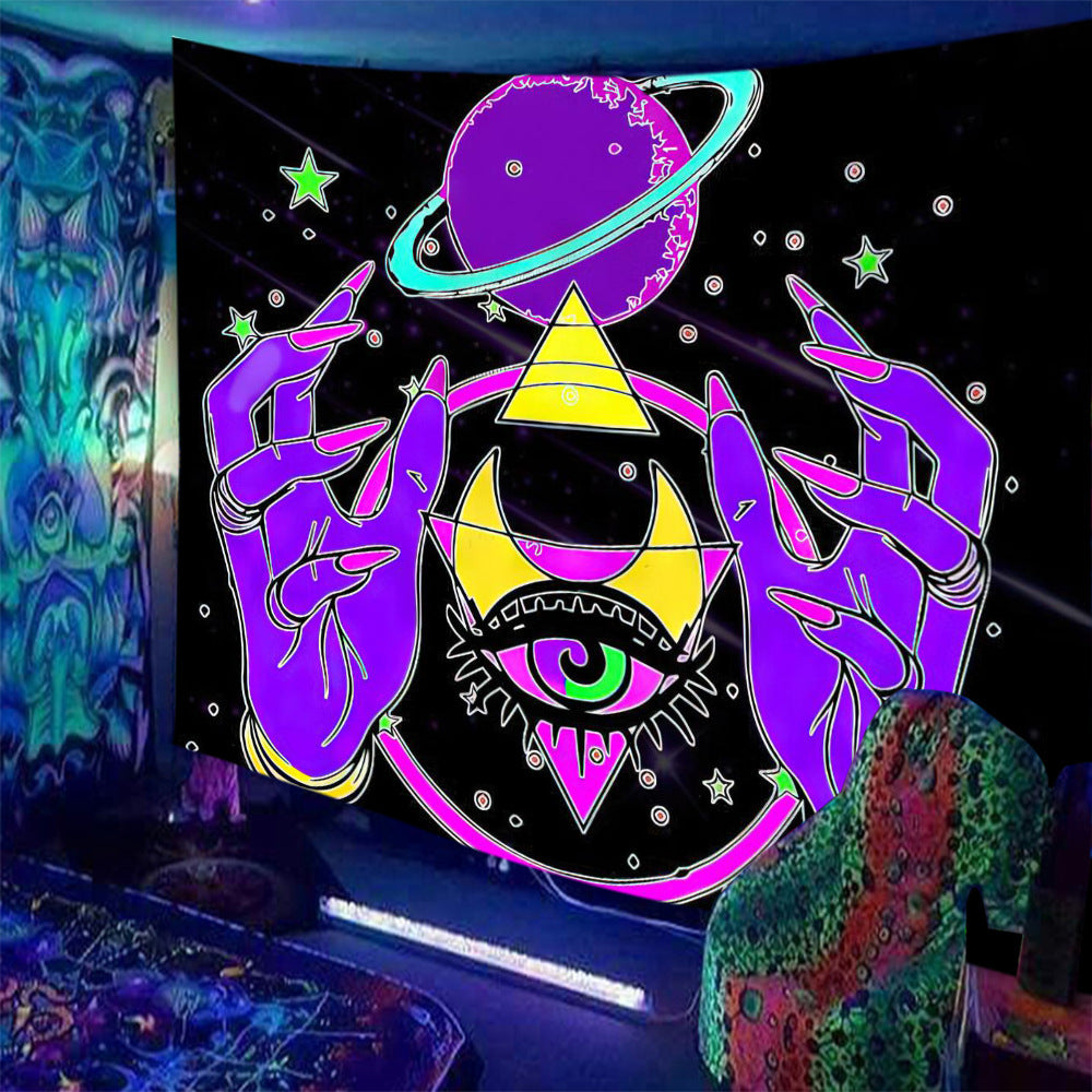 Fluorescent Print Tapestry – Luminous Wall Hanging for Chic Home Interiors