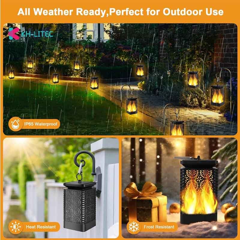 Solar Hanging Flame Torch Lights – Waterproof Outdoor Garden Lamps