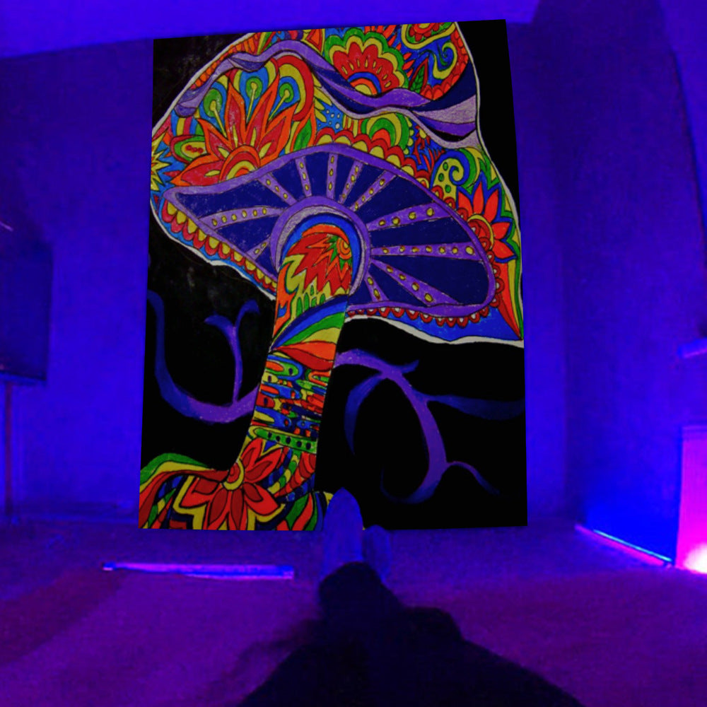 Fluorescent Landscape Tapestry – Glow in Dark Wall Hanging for Home & Room Decor