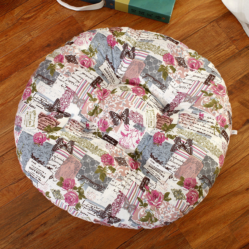 Round Thickened Stool Seat Cushions Cotton And Linen Bay Window
