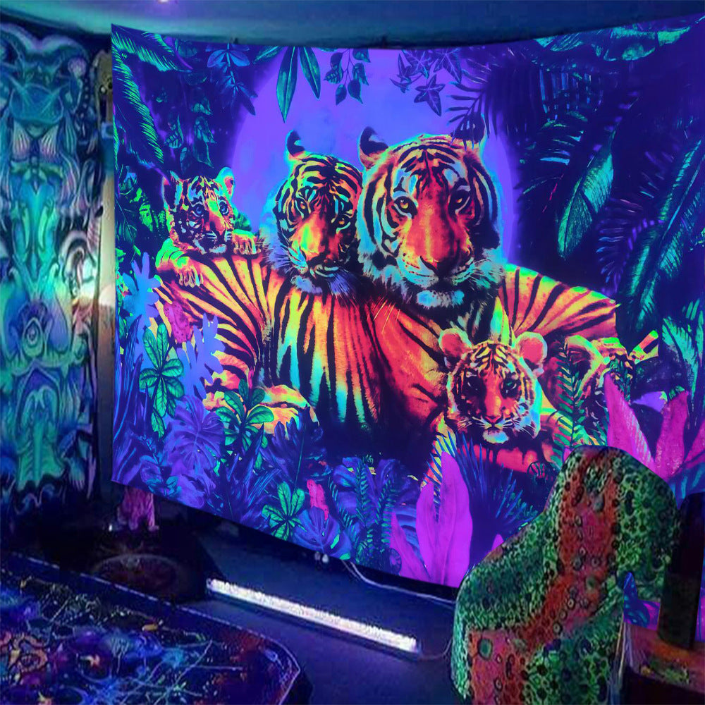 Print Fluorescent Tapestry – Bold Gothic Wall Hanging for Home Decor