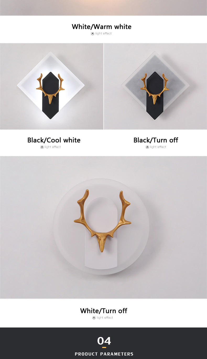Acrylic Antlers LED Wall Light – Modern Simple Design