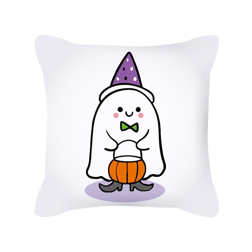 Pumpkin Cute Ghost Peach Skin Halloween Pillowcase Amazon Home Pillowcase Cushion Cover