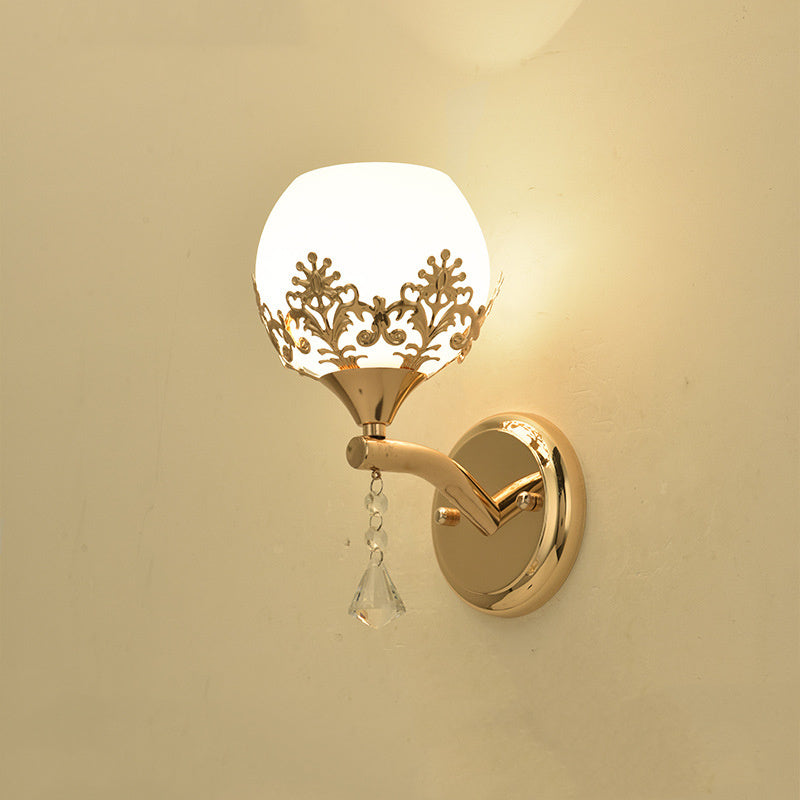 American Style Living Room Aisle Wall Lamp – Glass Shade Classic Lighting