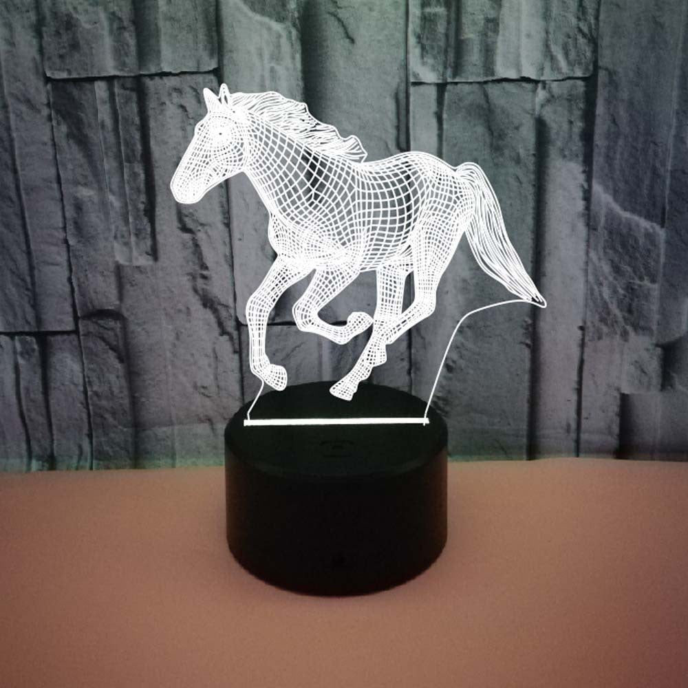 3D Touch Horse Night Lamp – USB Powered Decorative Lamp