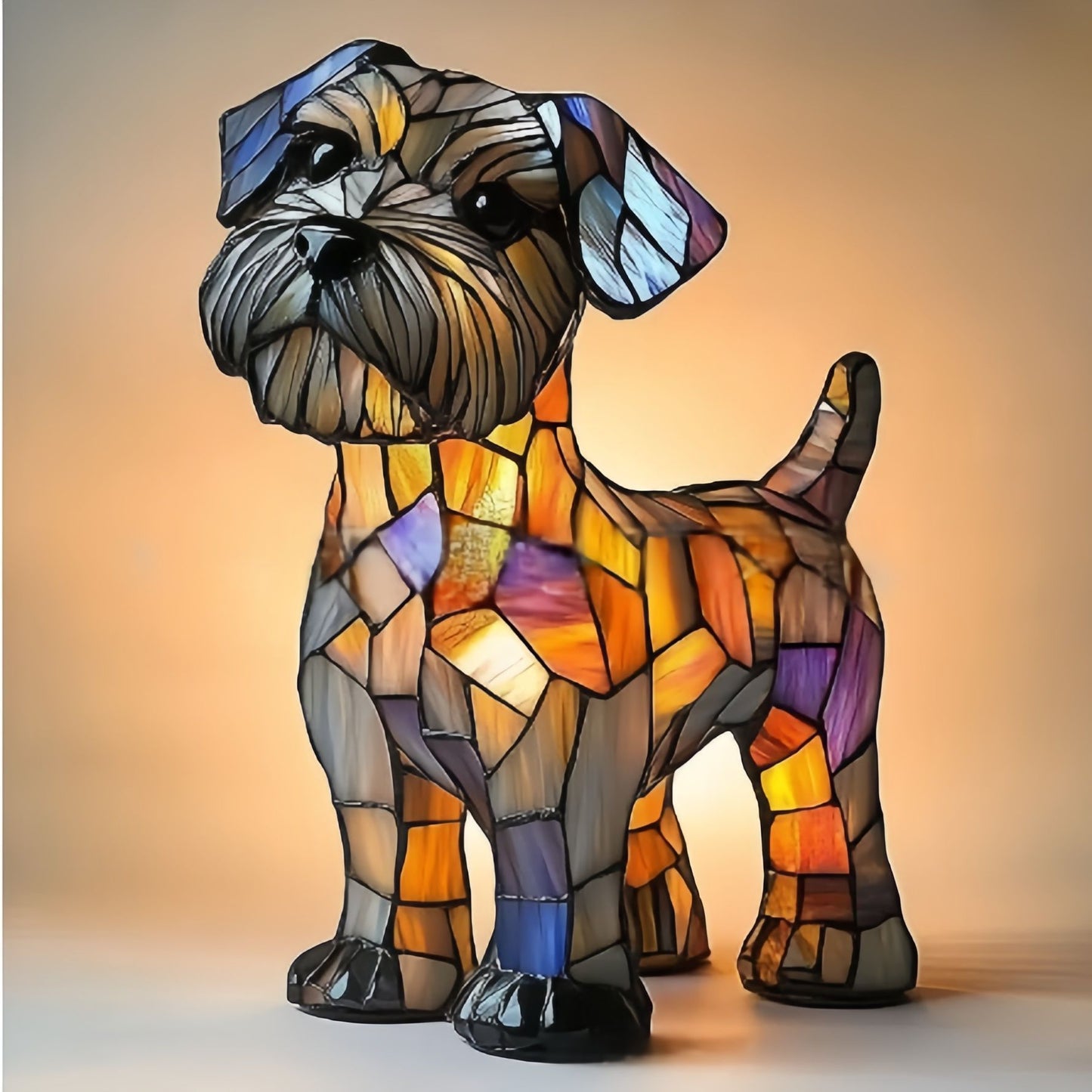 Colorful Resin Dog Lamp – Creative Animal Decoration & Night Light