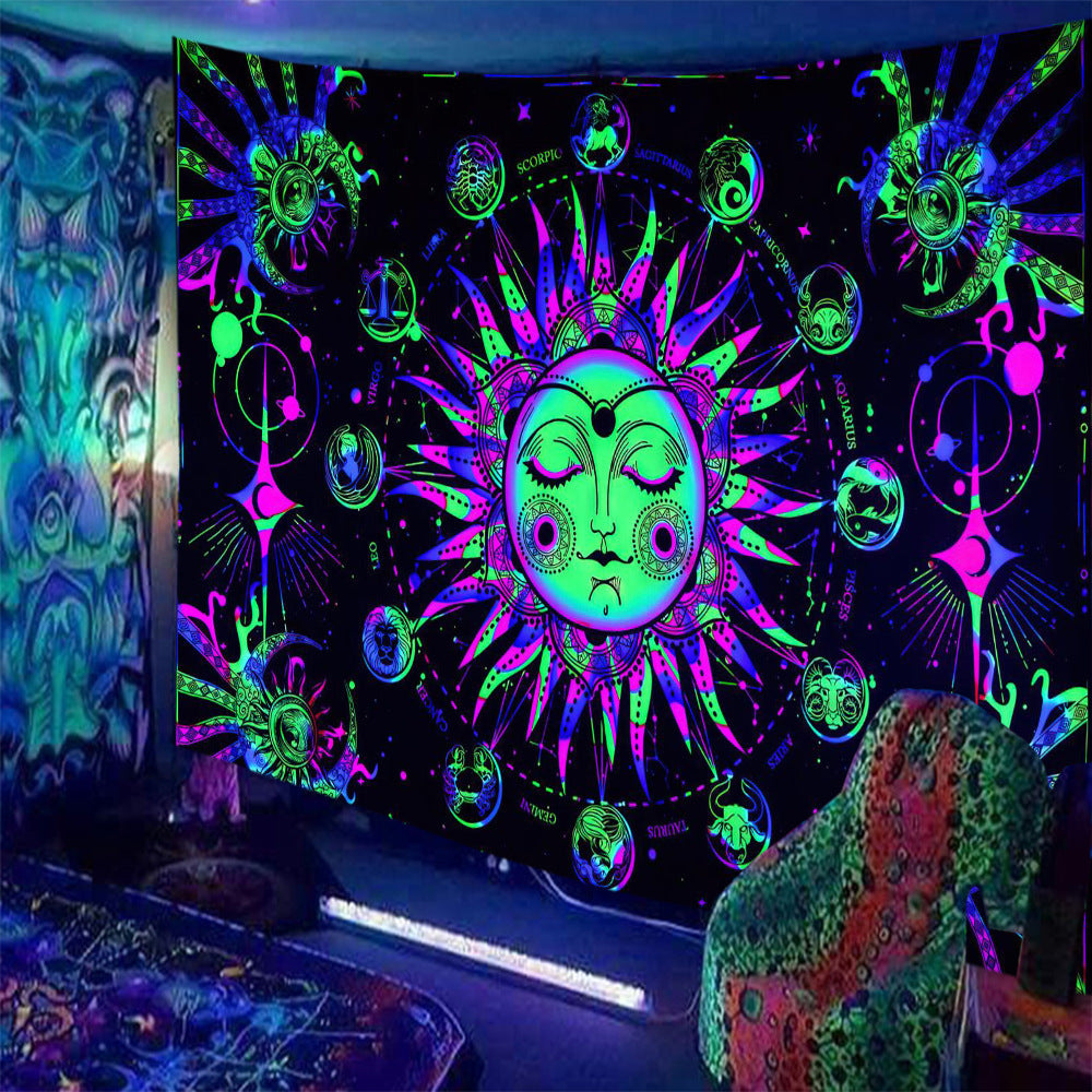 Print Fluorescent Tapestry – Bold Gothic Wall Hanging for Home Decor