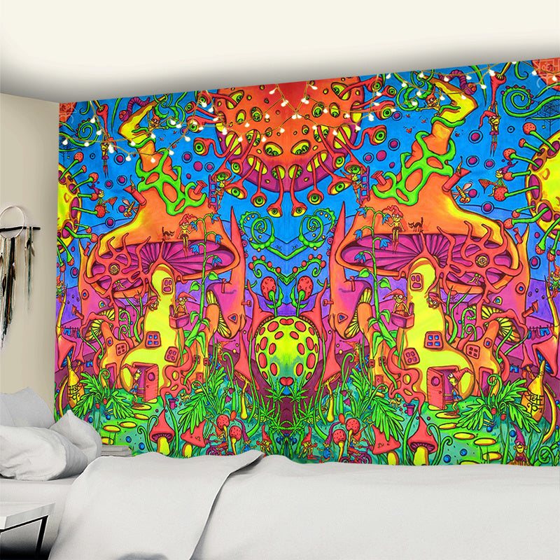 Dream Mushroom Psychedelic Rug – Boho Home Decor Tapestry