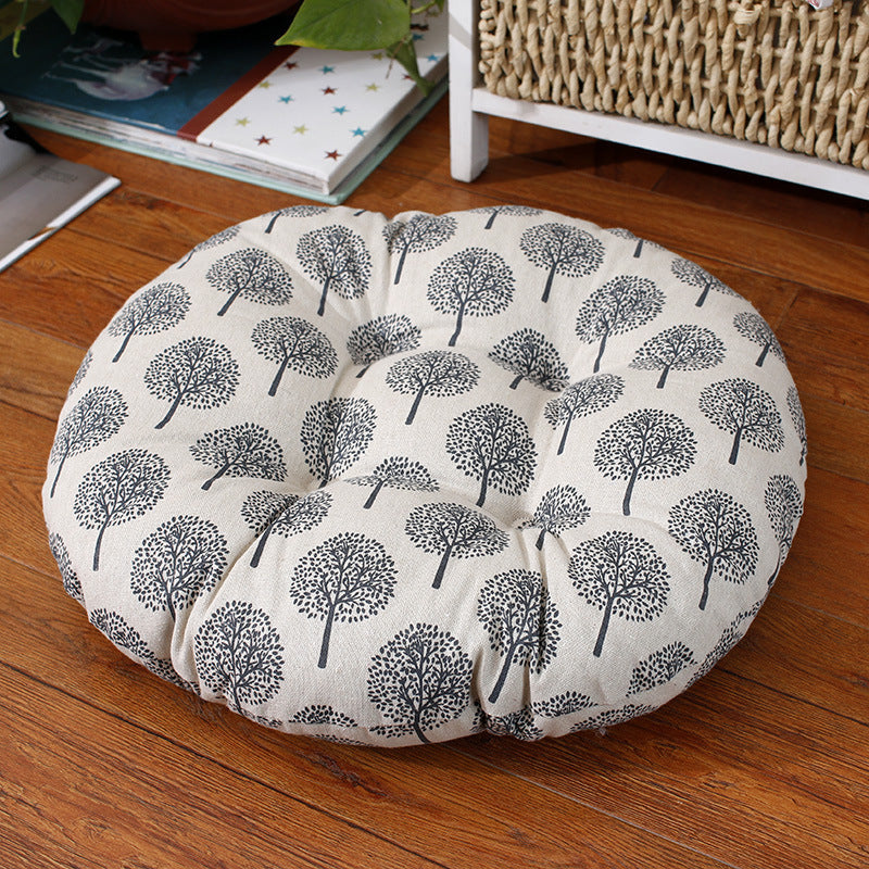 Round Thickened Stool Seat Cushions Cotton And Linen Bay Window