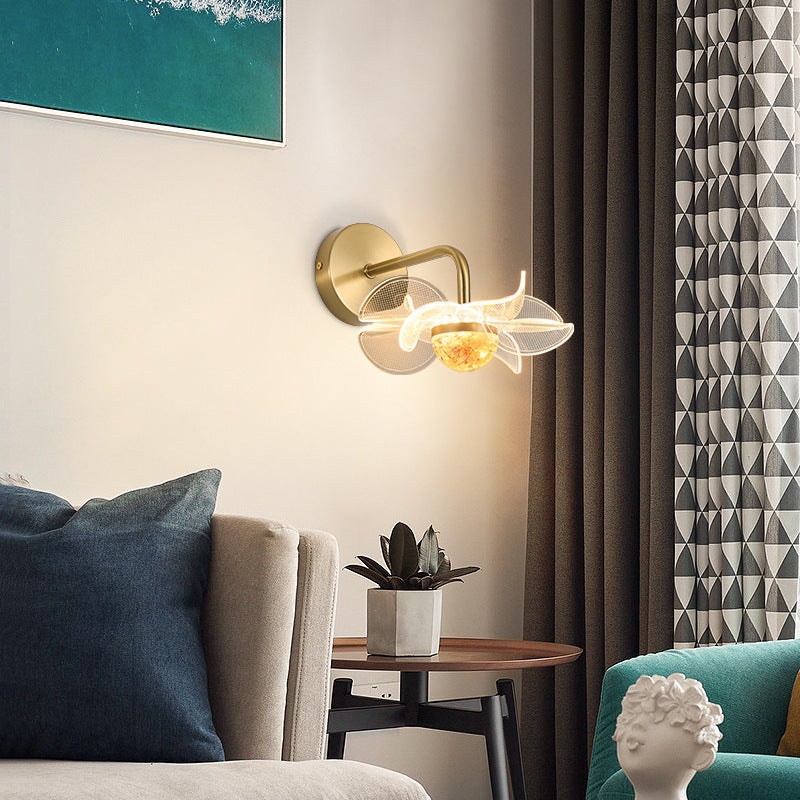 Led Flower Wall Bedroom Bedside Lamp