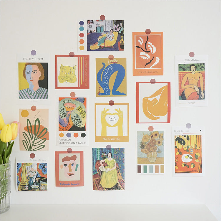 Ins Nordic Retro Style Wall Stickers Poster Dormitory Room Layout Wall Decoration Photo Props Stickers