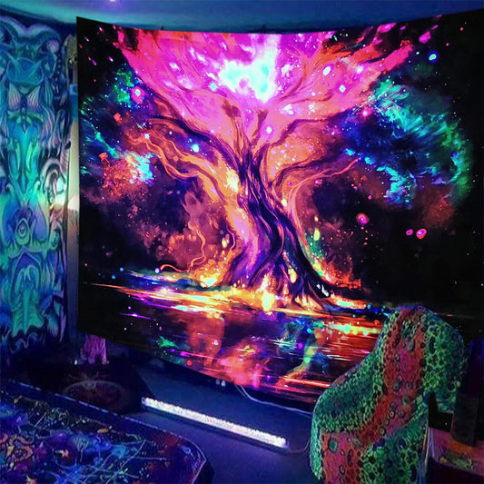 Print Fluorescent Tapestry – Bold Gothic Wall Hanging for Home Decor