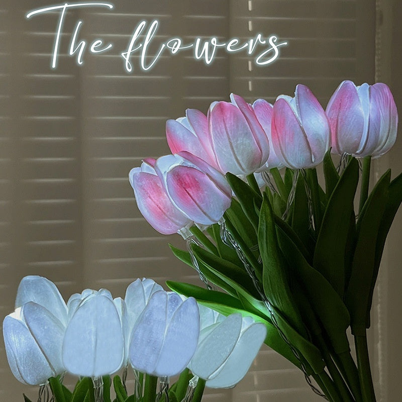 LED Tulip Lighting Chain – Simulation Bouquet 5,10&15 Flowers Bundle