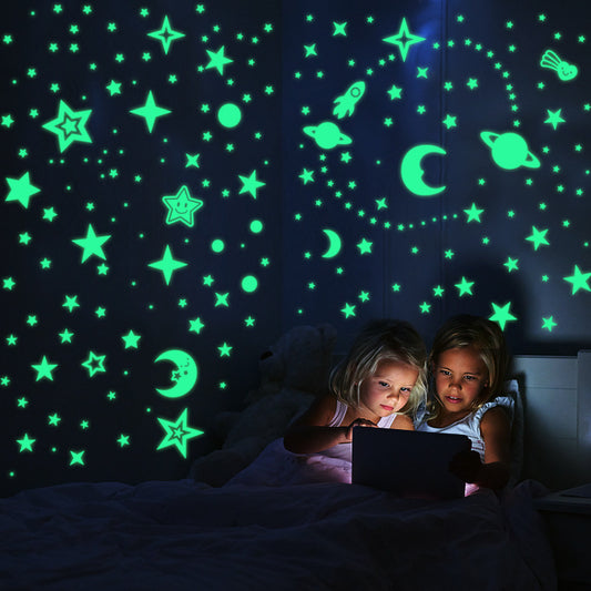 Creative DIY Fluorescent Star Moon Stickers Removable Wall Stickers