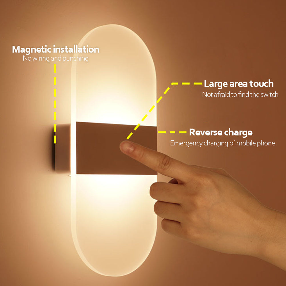 Indoor USB Rechargeable Wall Lamp – Modern Sensing LED Light