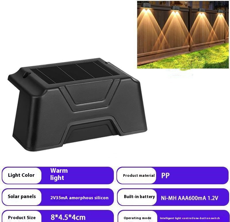 Solar Outdoor Step Railing Stair Light – Weatherproof Modern Design, Easy Installation