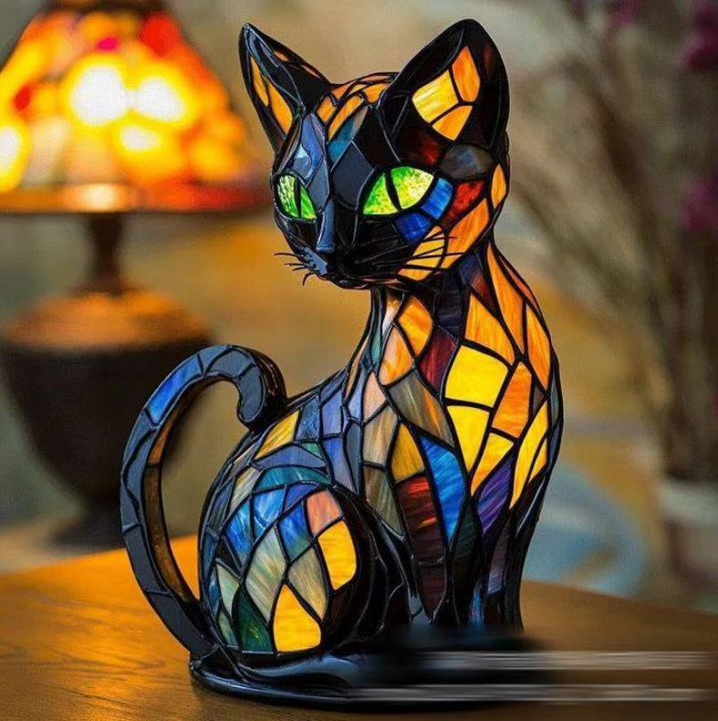 Colorful Resin Dog Lamp – Creative Animal Decoration & Night Light